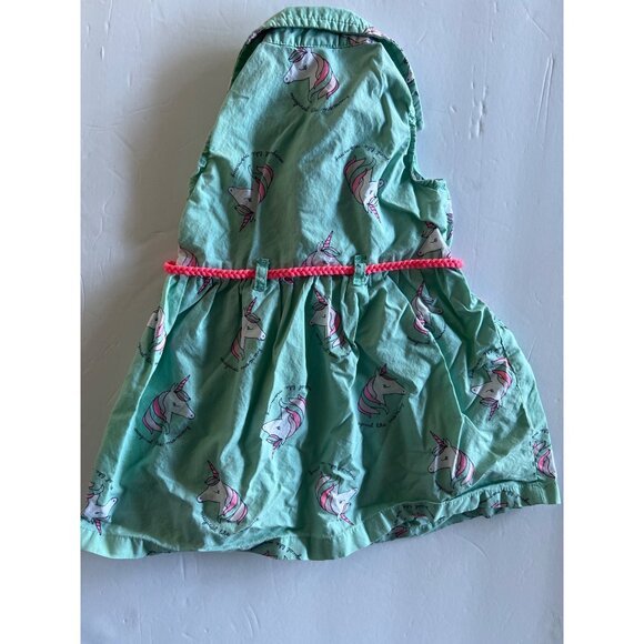 Carters Turquoise Unicorn Neon Pink Belted Sun Dress Girls Size 18 Mos - Picture 4 of 4